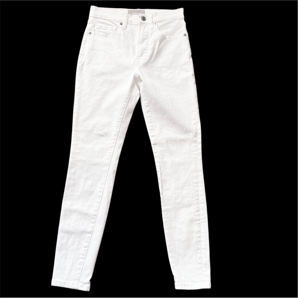Everlane The High Rise Skinny Jeans WHT SZ 25 Preppy Ankle Summer Vacay Classic - Picture 2 of 10